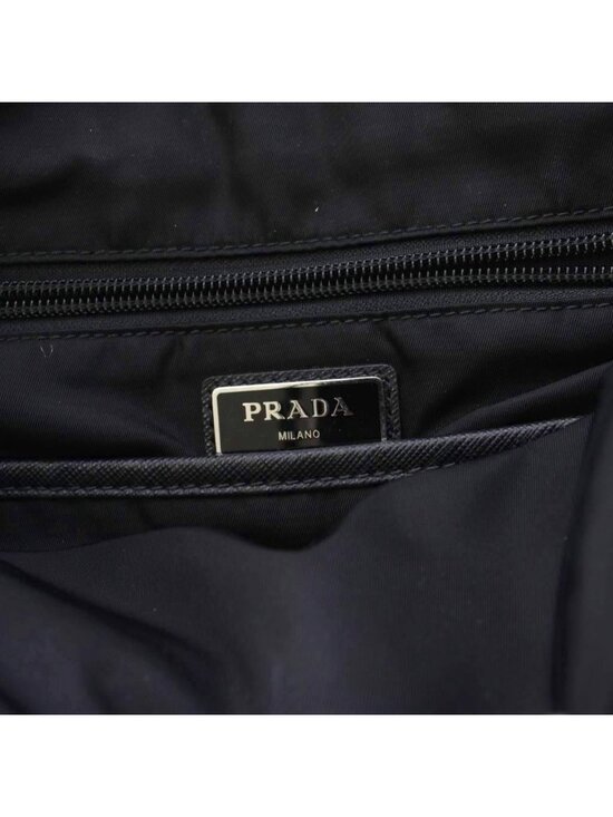 Prada Nylon Backpack Triangular Plate Black an main image 7